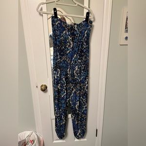 Veronica M Strapless Floral Jumpsuit Size M